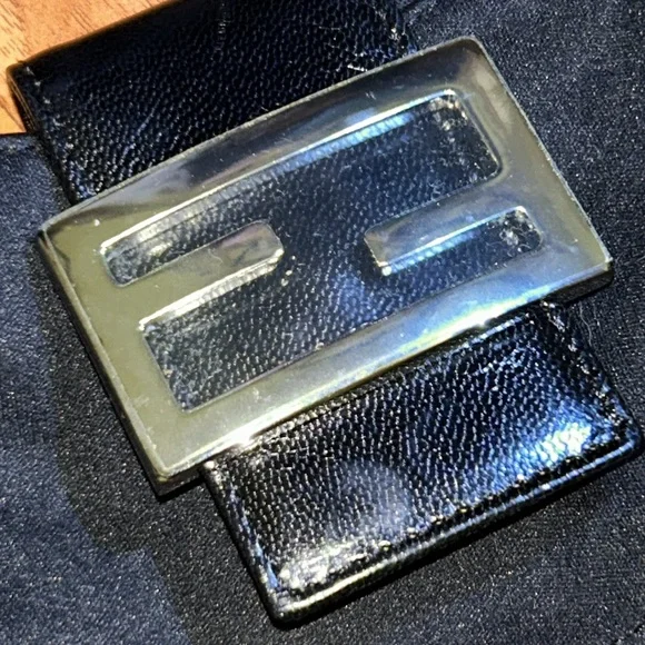 Authentic Fendi Mamma Baguette Shoulder Bag Black Mini Croissant - Picture 2 of 16